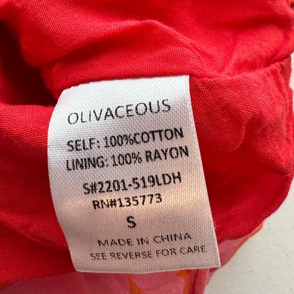 Olivaceous Tropical Print Dress Size Small - Picture 9 of 10